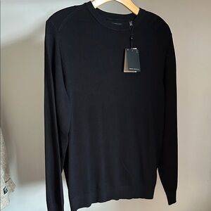 Elegant Black Crewneck Sweater for Men